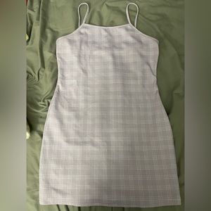 Purple and white bodycon dress